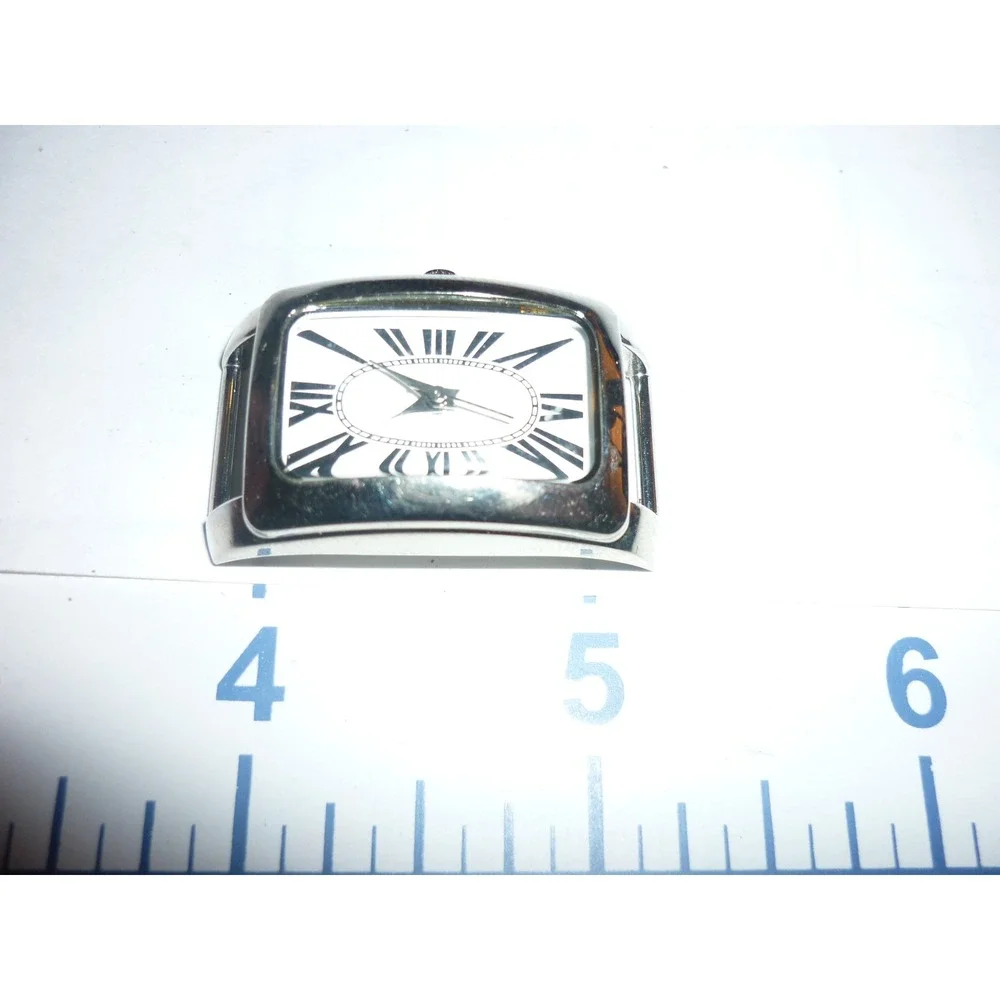 Coldwater Creek Watch Face Roman Numeral White Dial Silver Tone Rectangle‎